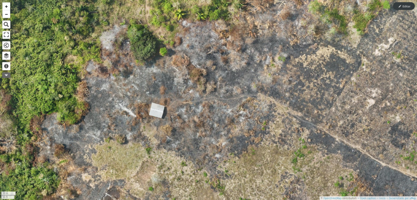 Registro de áreas quemadas durante los incencdios forestales de 2024